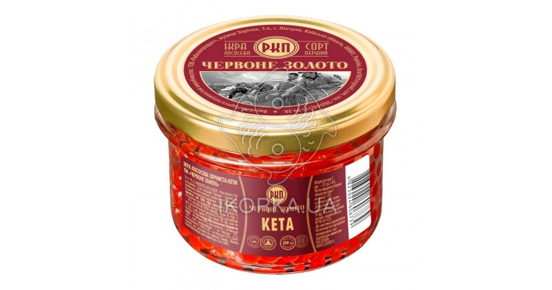 Красная икра кеты премиум Красное Золото, 200г
