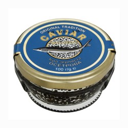 Икра черная зернистая осетра CAVIAR MALOSSOL, 100 г, стекло