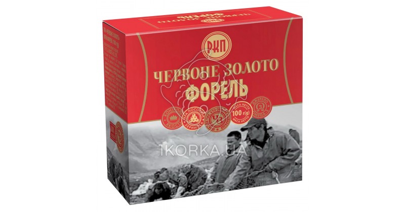 Красная икра лососевая форели премиум Красное Золото, 100г, в коробке