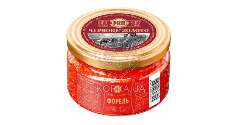 Красная икра форели премиум Красное Золото, 250г