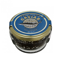 Икра черная зернистая осетра CAVIAR MALOSSOL, 30 г, стекло