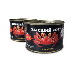 Мясо краба в собственном соку premium ж/б (240 гр) ключ
