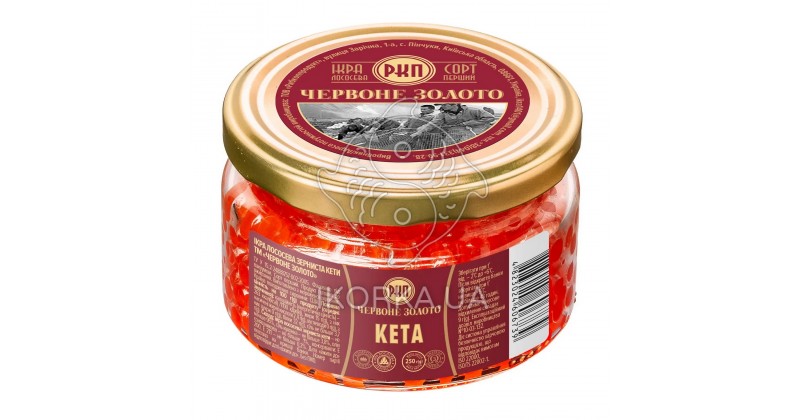 Красная икра кеты премиум Красное Золото, 250г